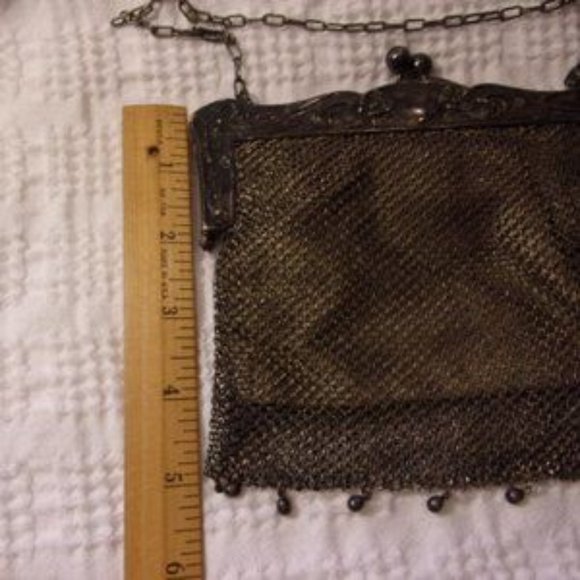 "Vintage German Silver Mesh Purse Mini Bag " - Picture 6 of 7